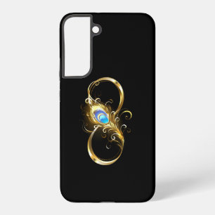 Infinity with Golden Peacock Feather Samsung Galaxy Case