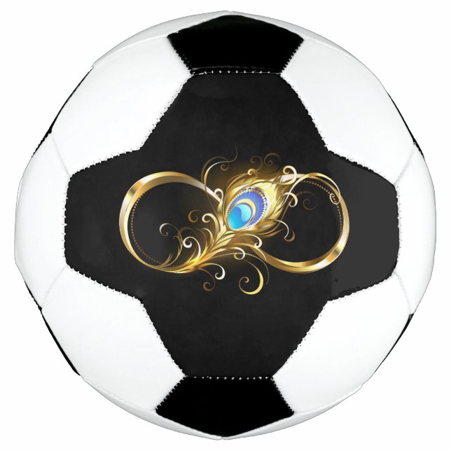 Infinity with Golden Peacock Feather Soccer Ball (Front)