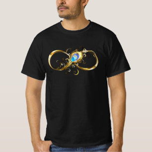 Infinity with Golden Peacock Feather T-Shirt