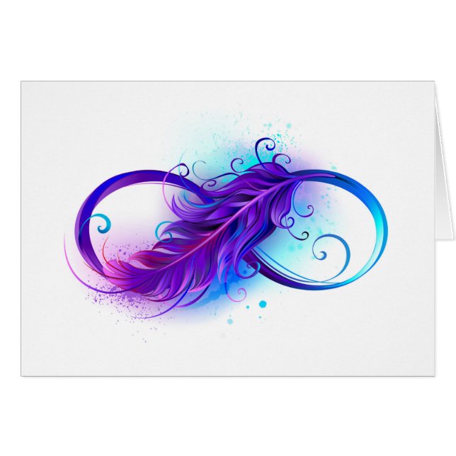 Infinity with Purple Feather (Front Horizontal)