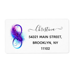 Infinity with Purple Feather