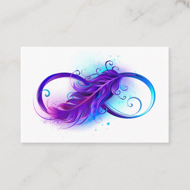 Infinity with Purple Feather Appointment Card (Front)
