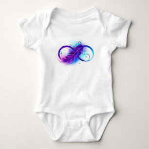 Infinity with Purple Feather Baby Bodysuit