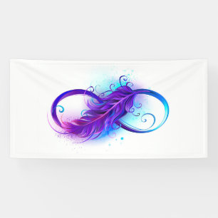 Infinity with Purple Feather Banner