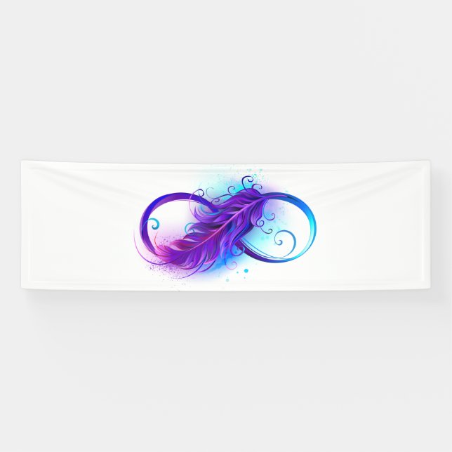 Infinity with Purple Feather Banner (Horizontal)