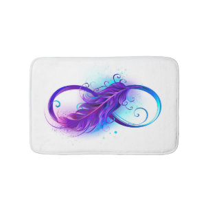 Infinity with Purple Feather Bath Mat