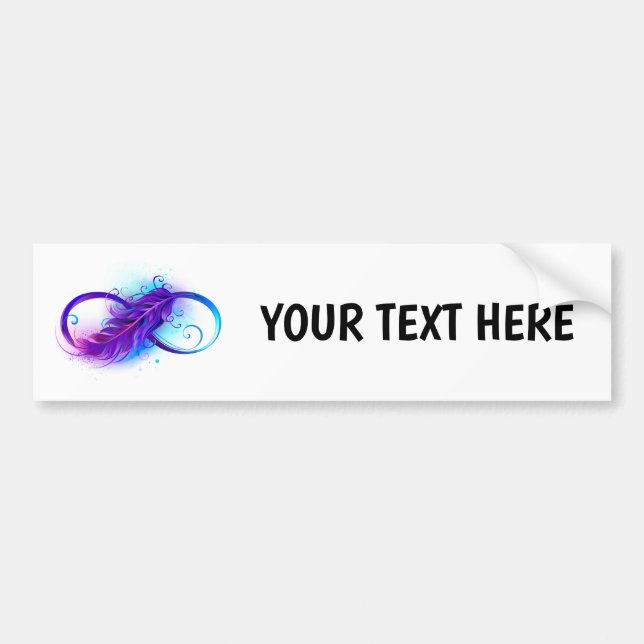 Infinity with Purple Feather Bumper Sticker (Front)