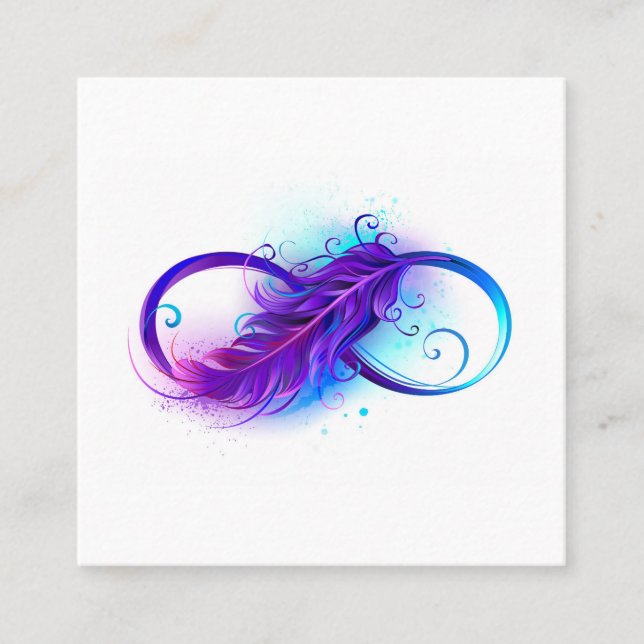 Infinity with Purple Feather Calling Card (Front)