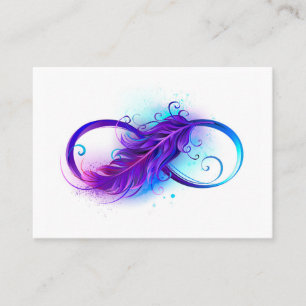 Infinity with Purple Feather Calling Card