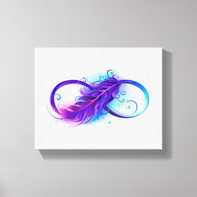 Infinity with Purple Feather Canvas Print (Front)