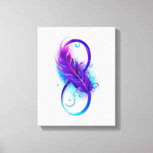 Infinity with Purple Feather Canvas Print