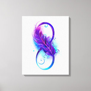 Infinity with Purple Feather Canvas Print