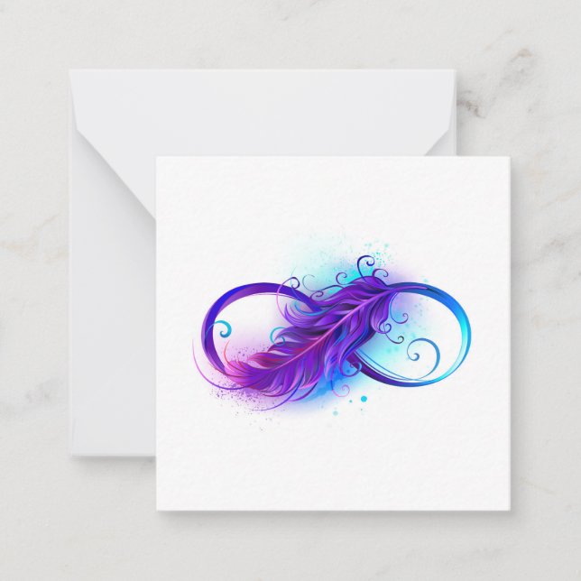 Infinity with Purple Feather Card (Front)