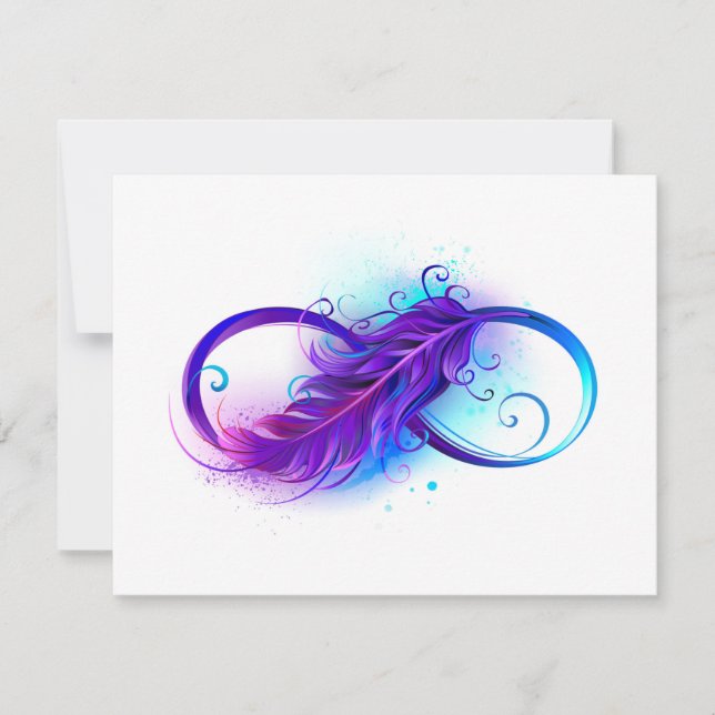 Infinity with Purple Feather Card (Front)