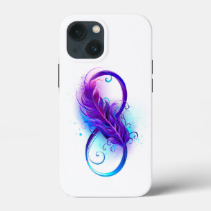 Infinity with Purple Feather iPhone 13 Mini Case