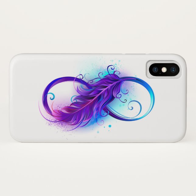 Infinity with Purple Feather Case-Mate iPhone Case (Back (Horizontal))