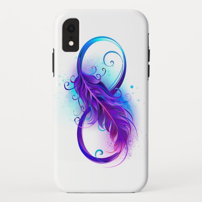 Infinity with Purple Feather Case-Mate iPhone Case (Back)