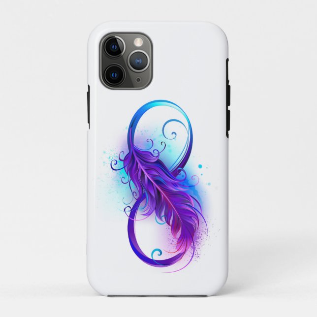 Infinity with Purple Feather Case-Mate iPhone Case (Back)