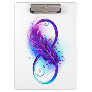 Infinity with Purple Feather Clipboard