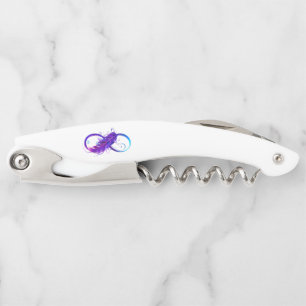 Infinity with Purple Feather Corkscrew