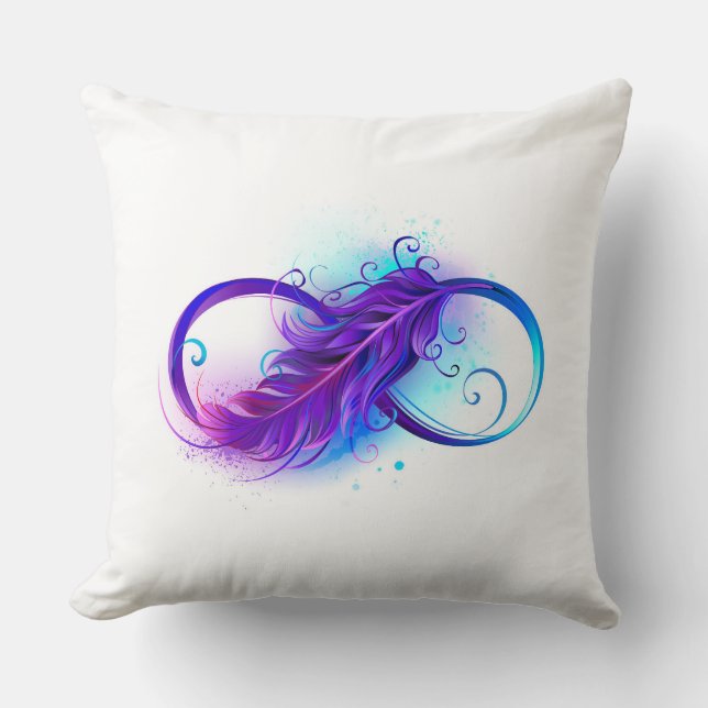 Infinity with Purple Feather Cushion (Front)