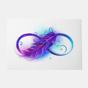 Infinity with Purple Feather Doormat