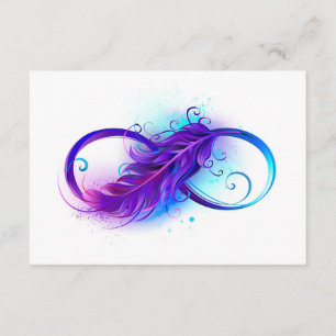 Infinity with Purple Feather Enclosure Card