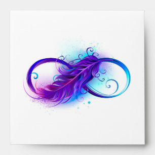 Infinity with Purple Feather Envelope