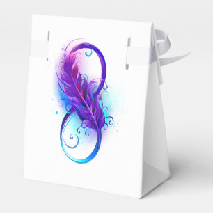 Infinity with Purple Feather Favour Box