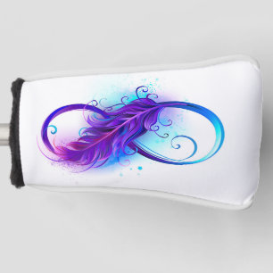 Infinity with Purple Feather Golf Head Cover