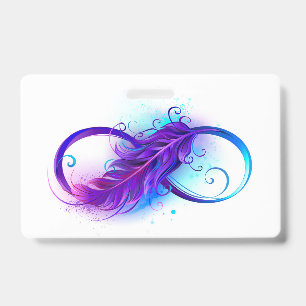 Infinity with Purple Feather ID Badge