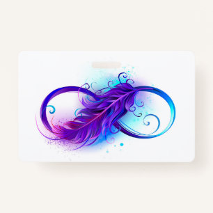 Infinity with Purple Feather ID Badge