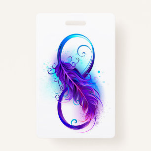 Infinity with Purple Feather ID Badge