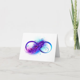Infinity with Purple Feather Invitation