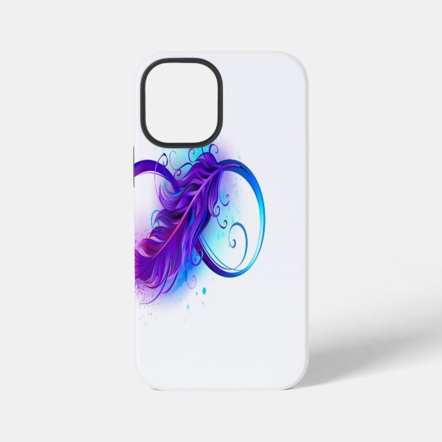 Infinity with Purple Feather iPhone Case (Back)