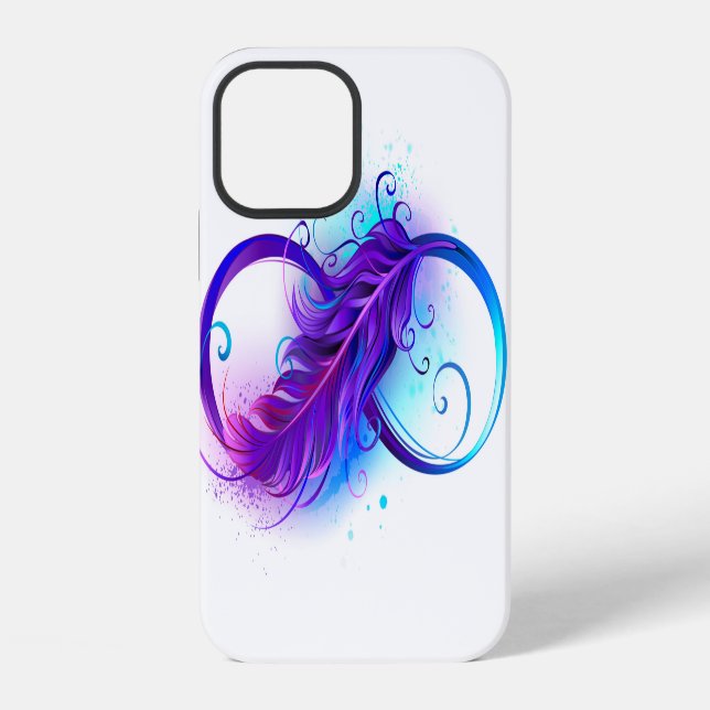 Infinity with Purple Feather iPhone Case (Back)
