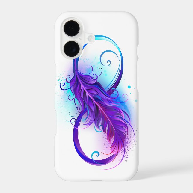 Infinity with Purple Feather iPhone Case (Back)