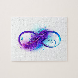Infinity with Purple Feather Jigsaw Puzzle