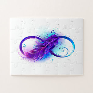 Infinity with Purple Feather Jigsaw Puzzle