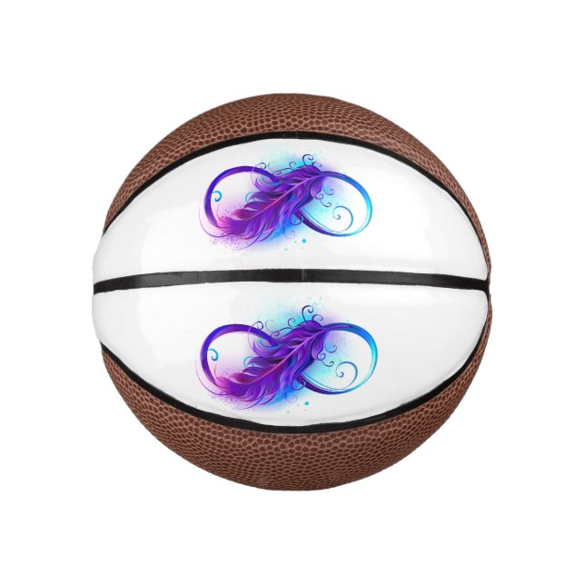 Infinity with Purple Feather Mini Basketball (Front)