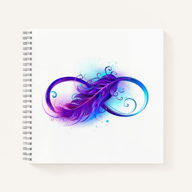 Infinity with Purple Feather Notebook (Front)