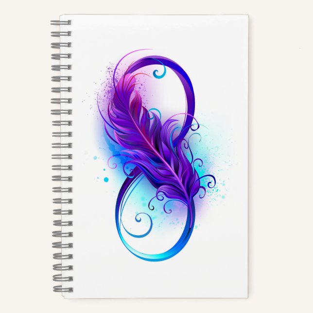 Infinity with Purple Feather Notebook (Front)