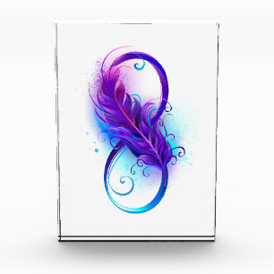 Infinity with Purple Feather Photo Block