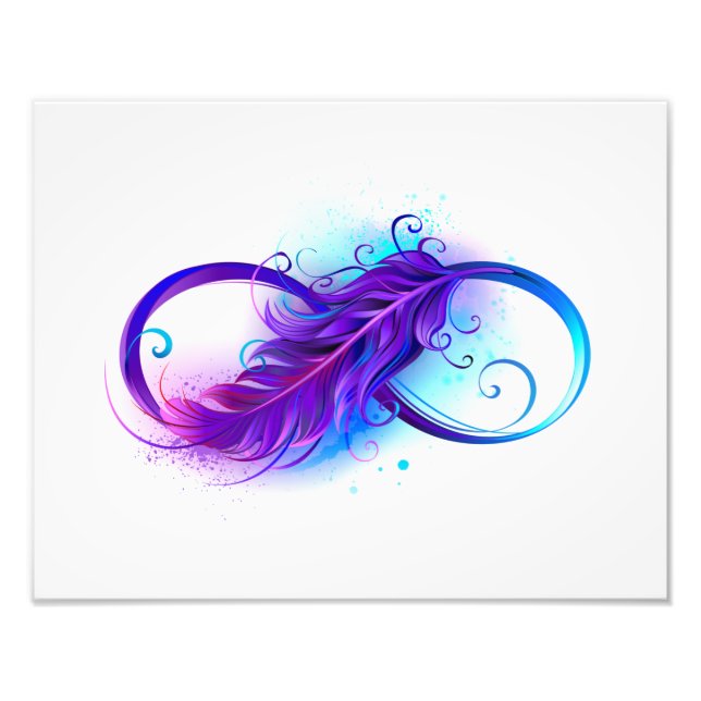 Infinity with Purple Feather Photo Print (Front)