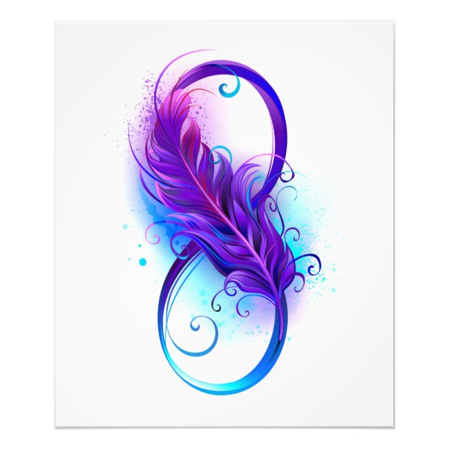 Infinity with Purple Feather Photo Print (Front)