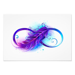 Infinity with Purple Feather Photo Print