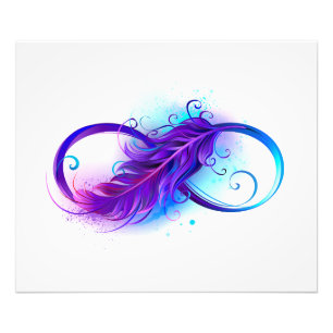 Infinity with Purple Feather Photo Print