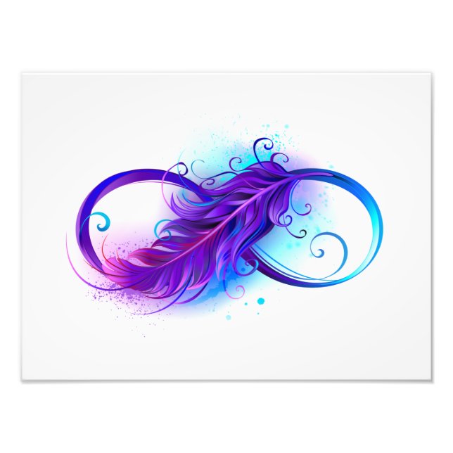 Infinity with Purple Feather Photo Print (Front)