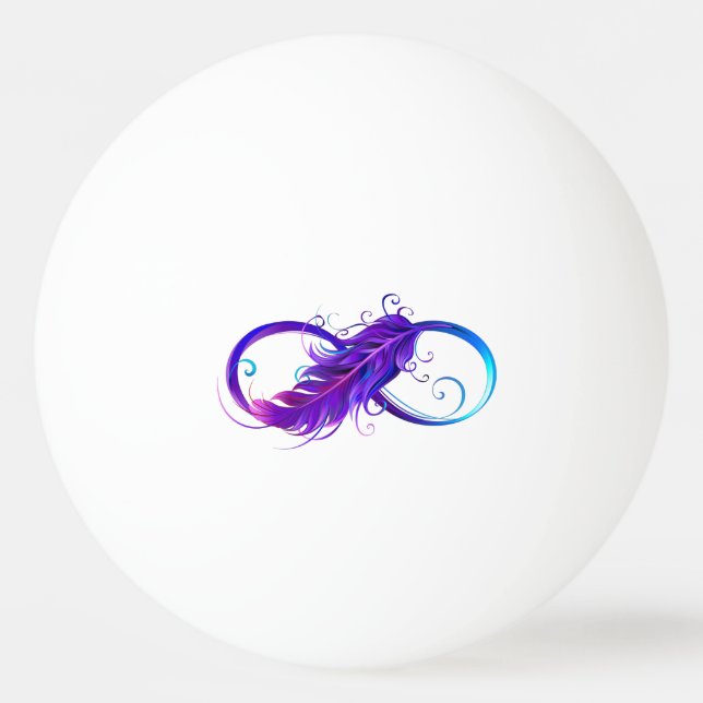 Infinity with Purple Feather Ping Pong Ball (Front)