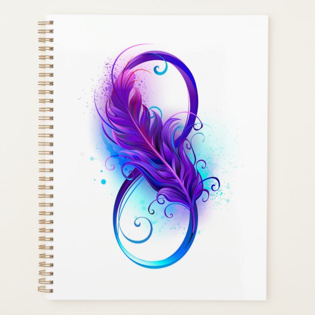 Infinity with Purple Feather Planner (Front)